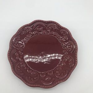 Decorative maroon  ceramic plate